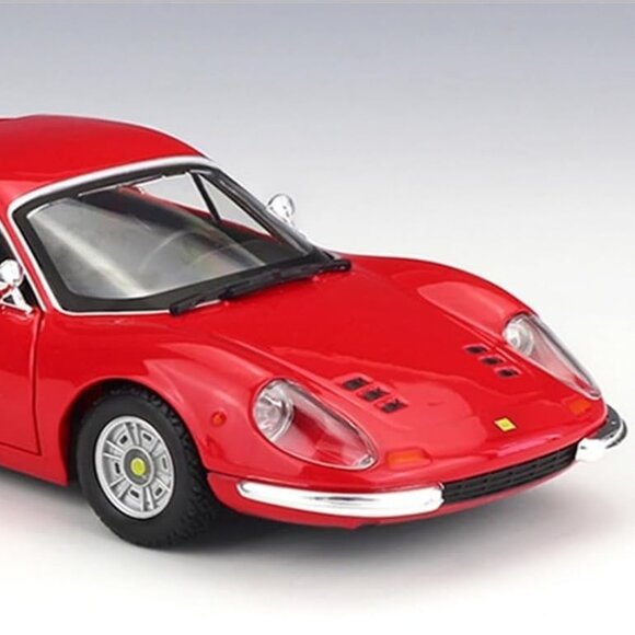 Burago Red Ferrari Dino 246  GT 1/24 Alloy Car Diecast Model With Box Brand New - Picture 6 of 16